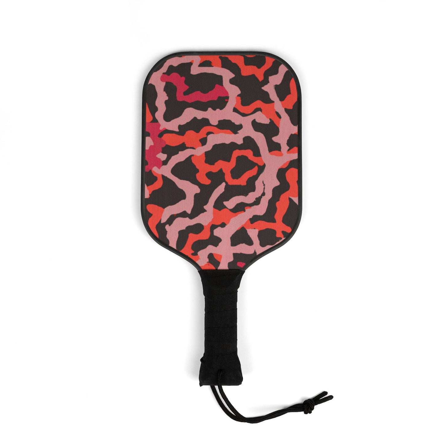 Tropical Pickleball Kit - Coastal Vibe Paddles & Balls Set / Coral Threads, Red