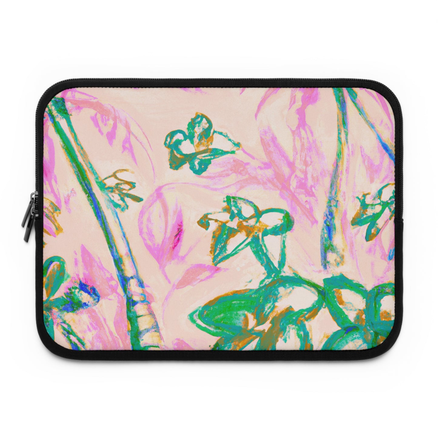 Tropical Laptop Sleeve, 5 Sizes - Perfect for Beach Lovers & Students / Tropical Doodles, Pink