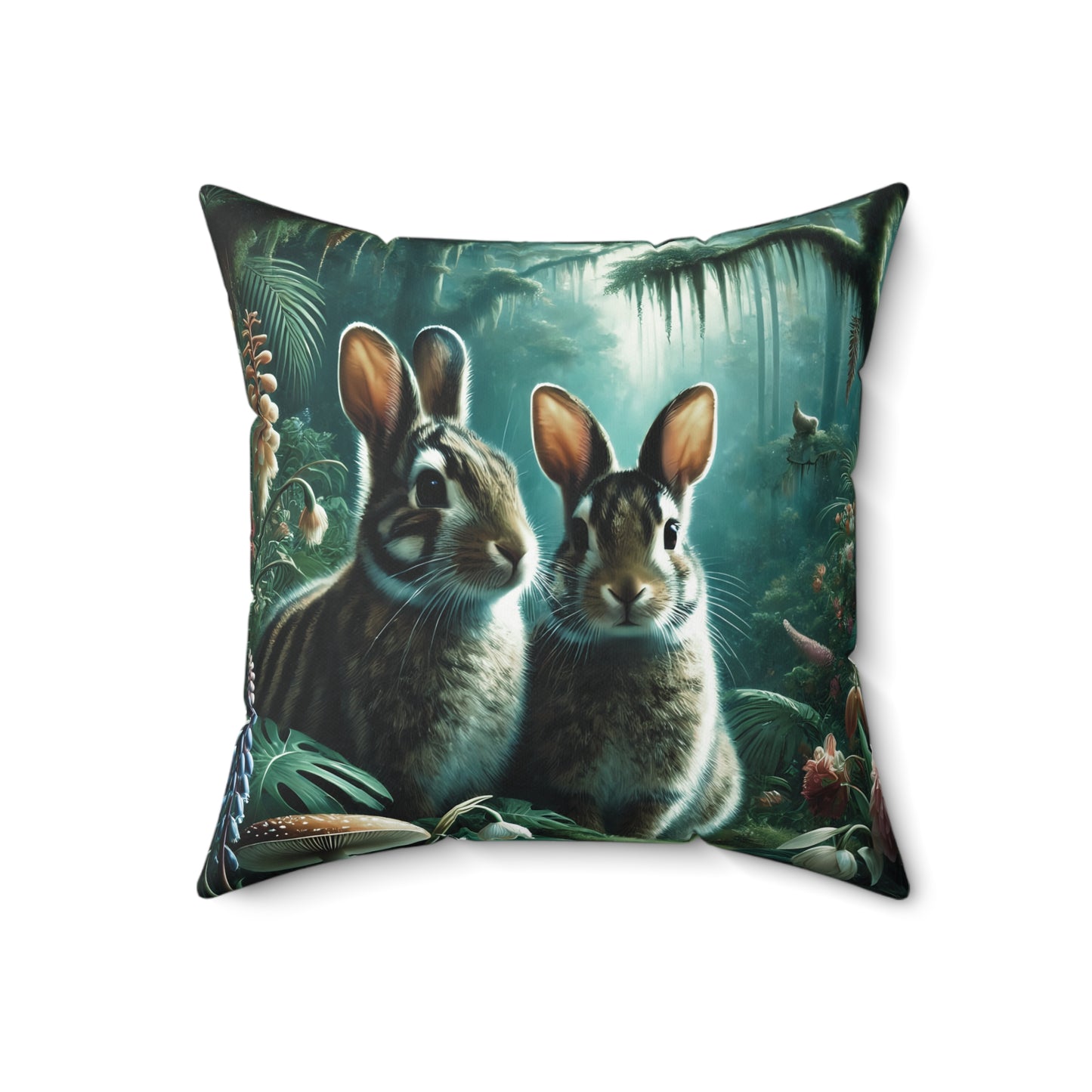 Decorative Pillow - Accent Cushion, 4 Sizes /Tropical Sumatran Rabbits/Tundra