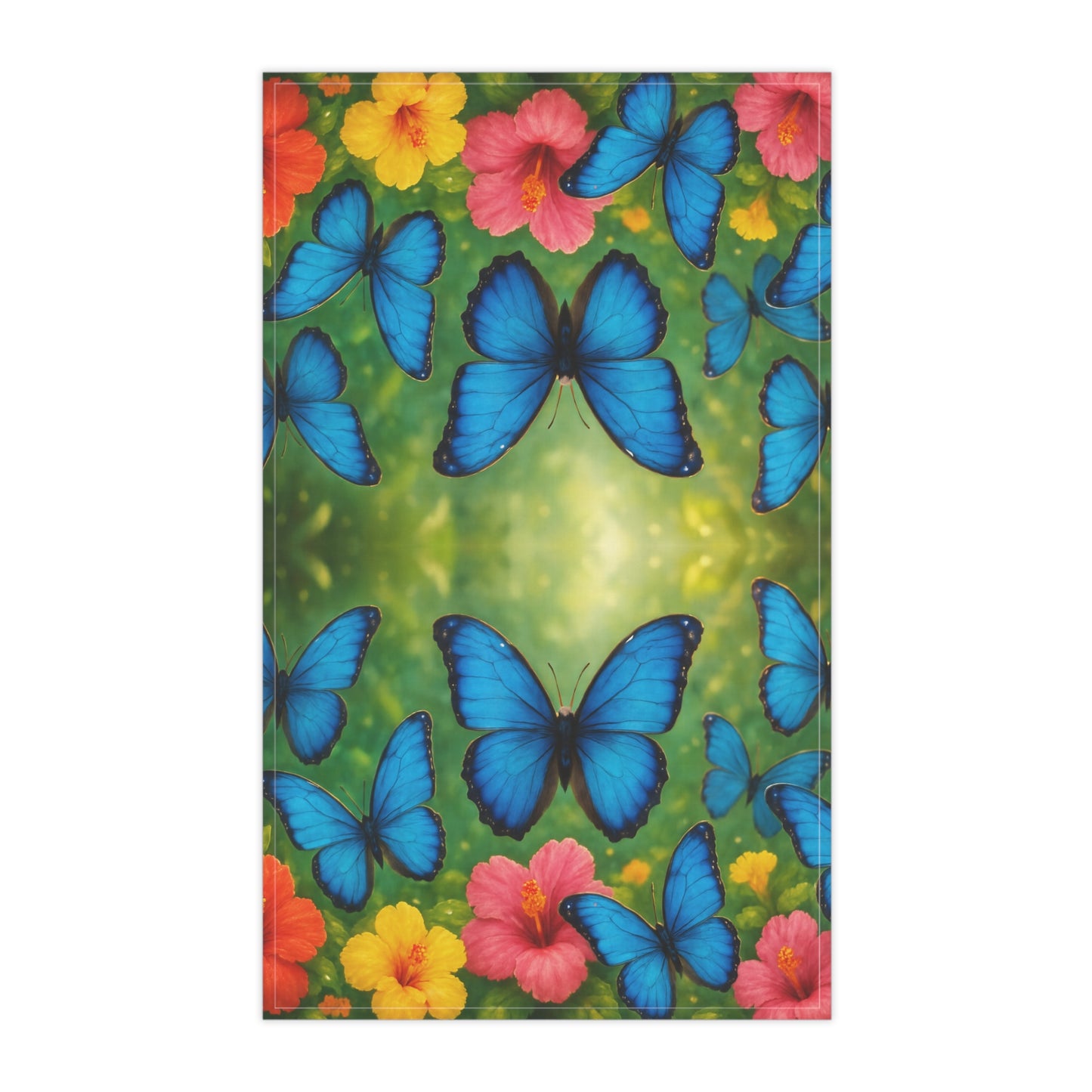 Tropical Tea Towels – Paradise Kitchen Decor / Morpho Butterflies Flight