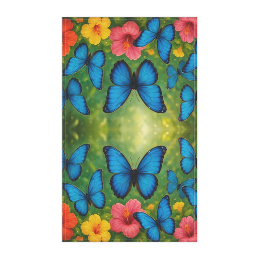 Tropical Tea Towels – Paradise Kitchen Decor / Morpho Butterflies Flight