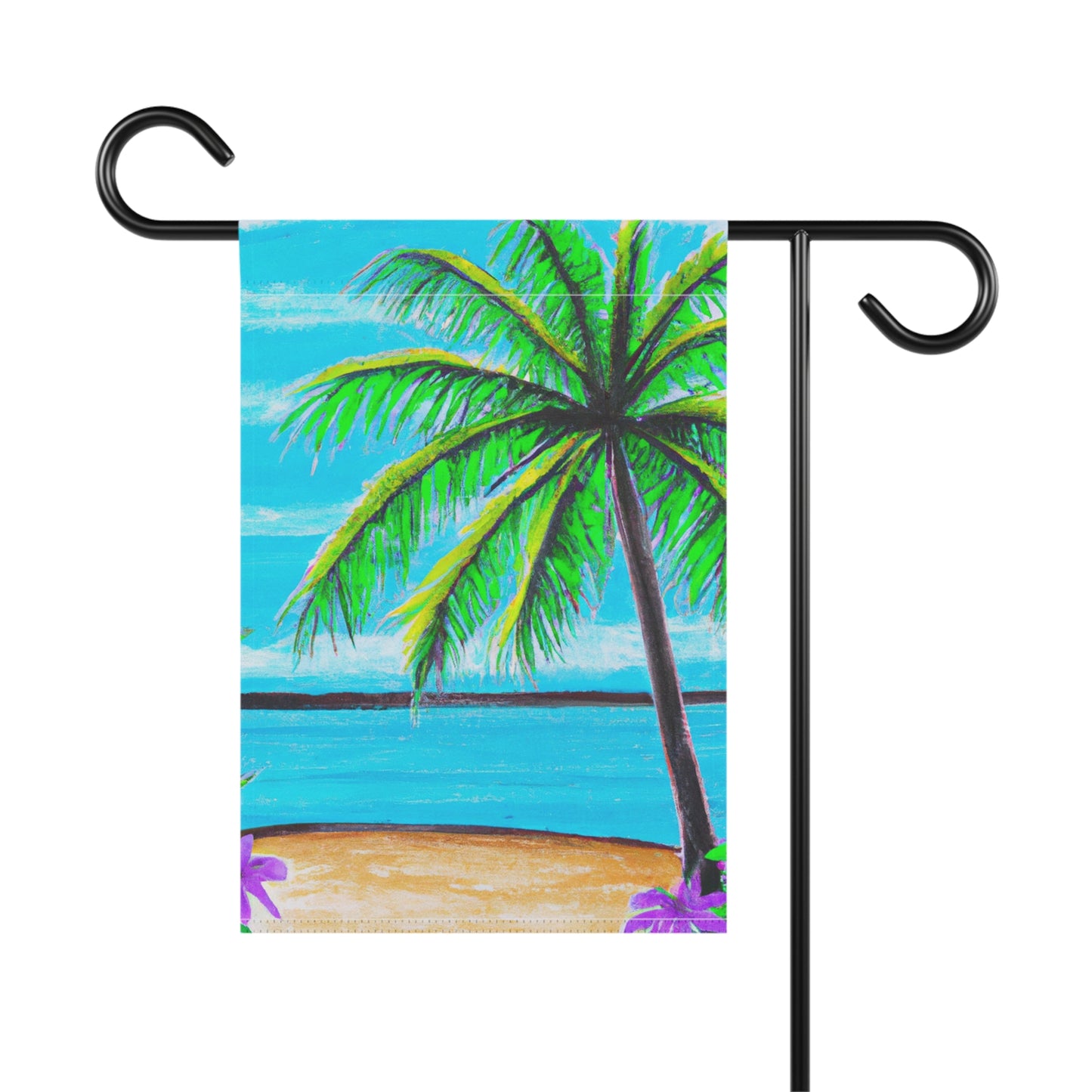 Tropical Garden Flag - Perfect for Outdoor Decor / Midnight Flowers, Navy