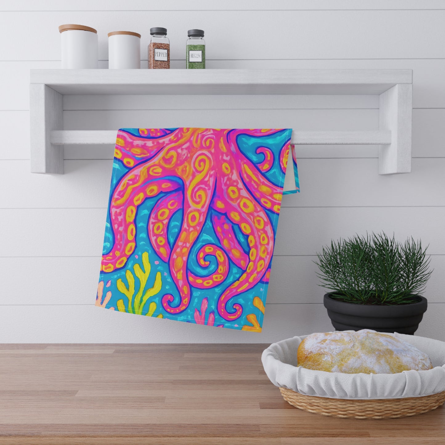 Tea Towels (cotton, poly), Kraken Joe