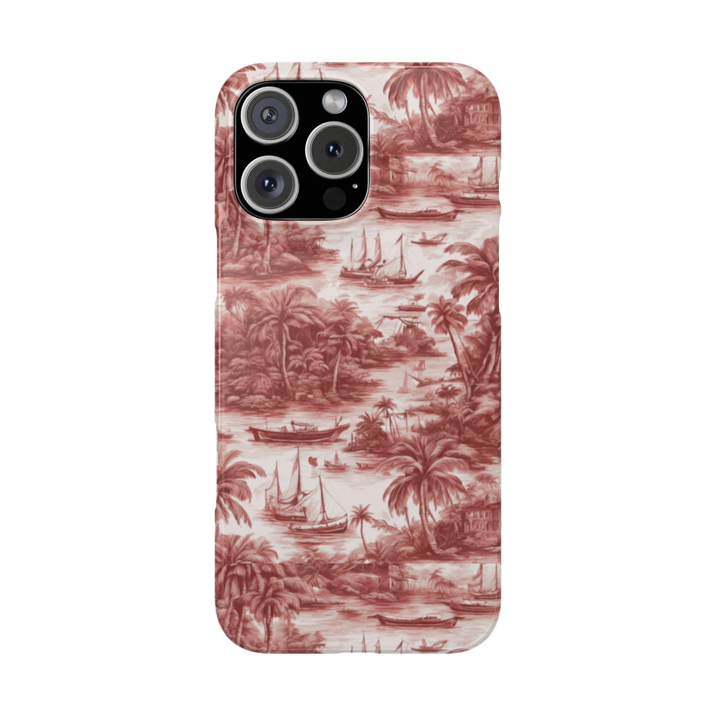 Slim Phone Cases - Tropical Toile #1, russet