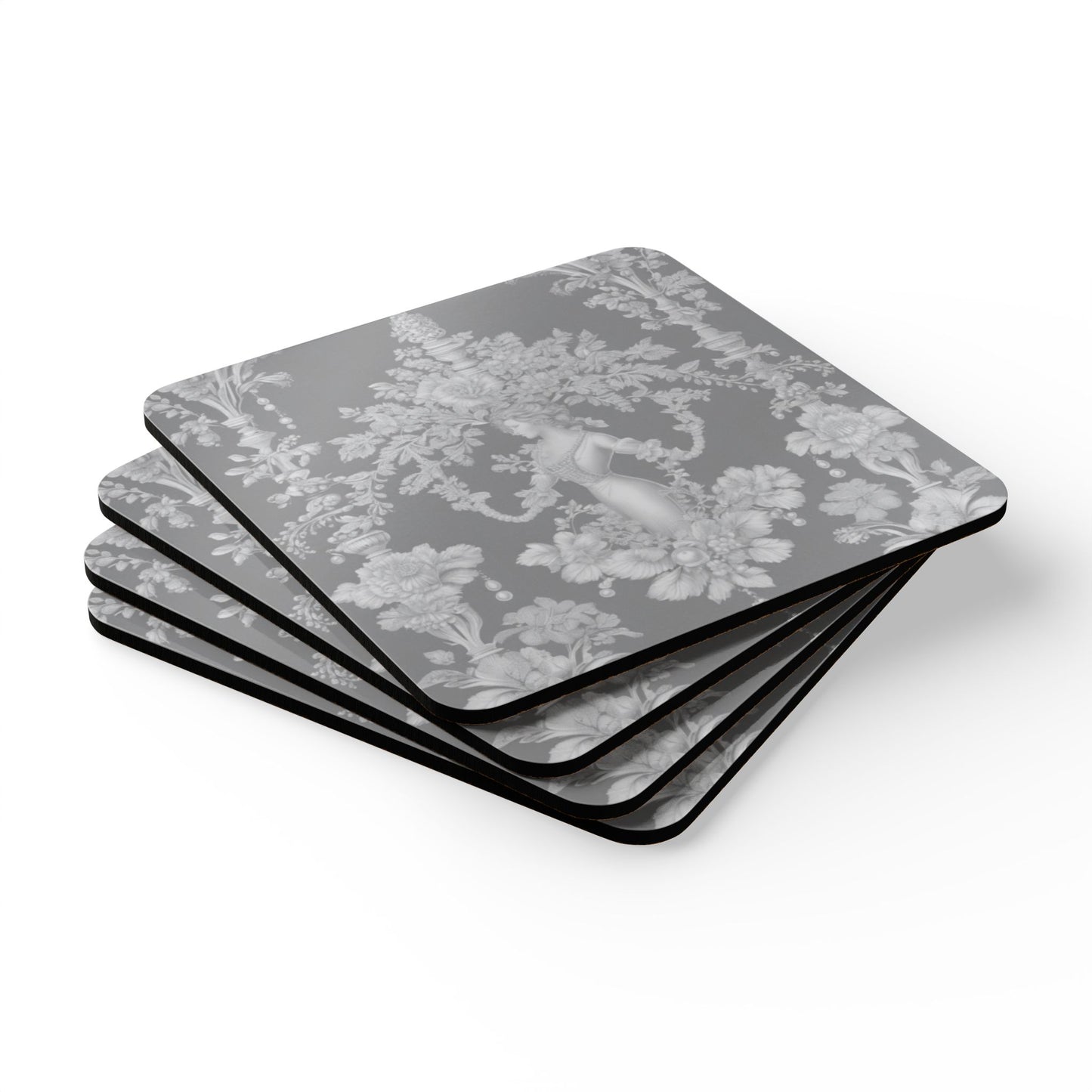 Coaster Set - Pearl Lady Toile,/Slate