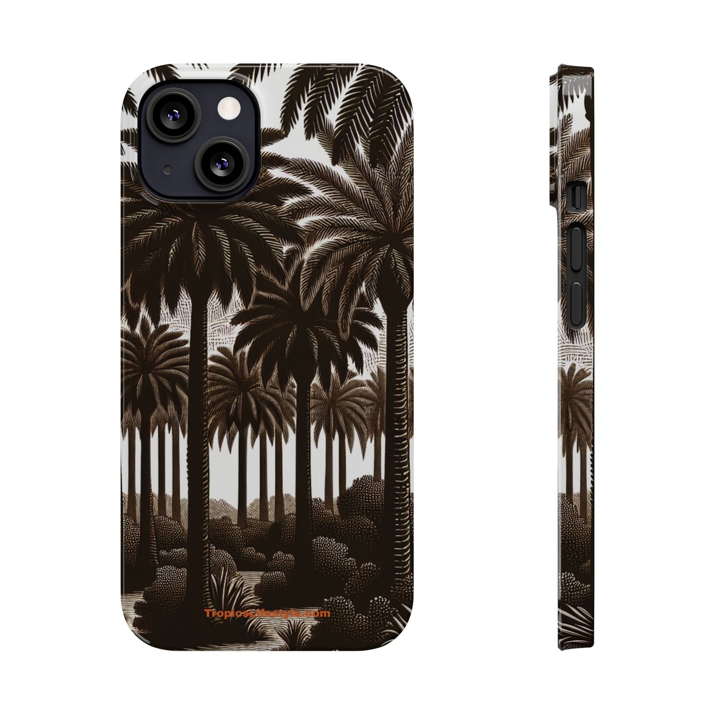 Slim Phone Cases - Woodcut Palm Grove