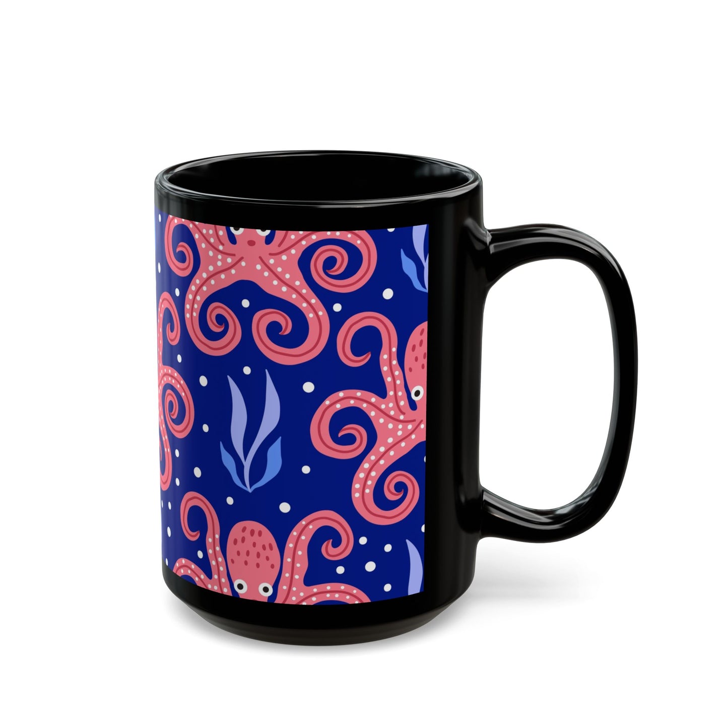 Tentacle Twist Octopus Black Coffee Mug