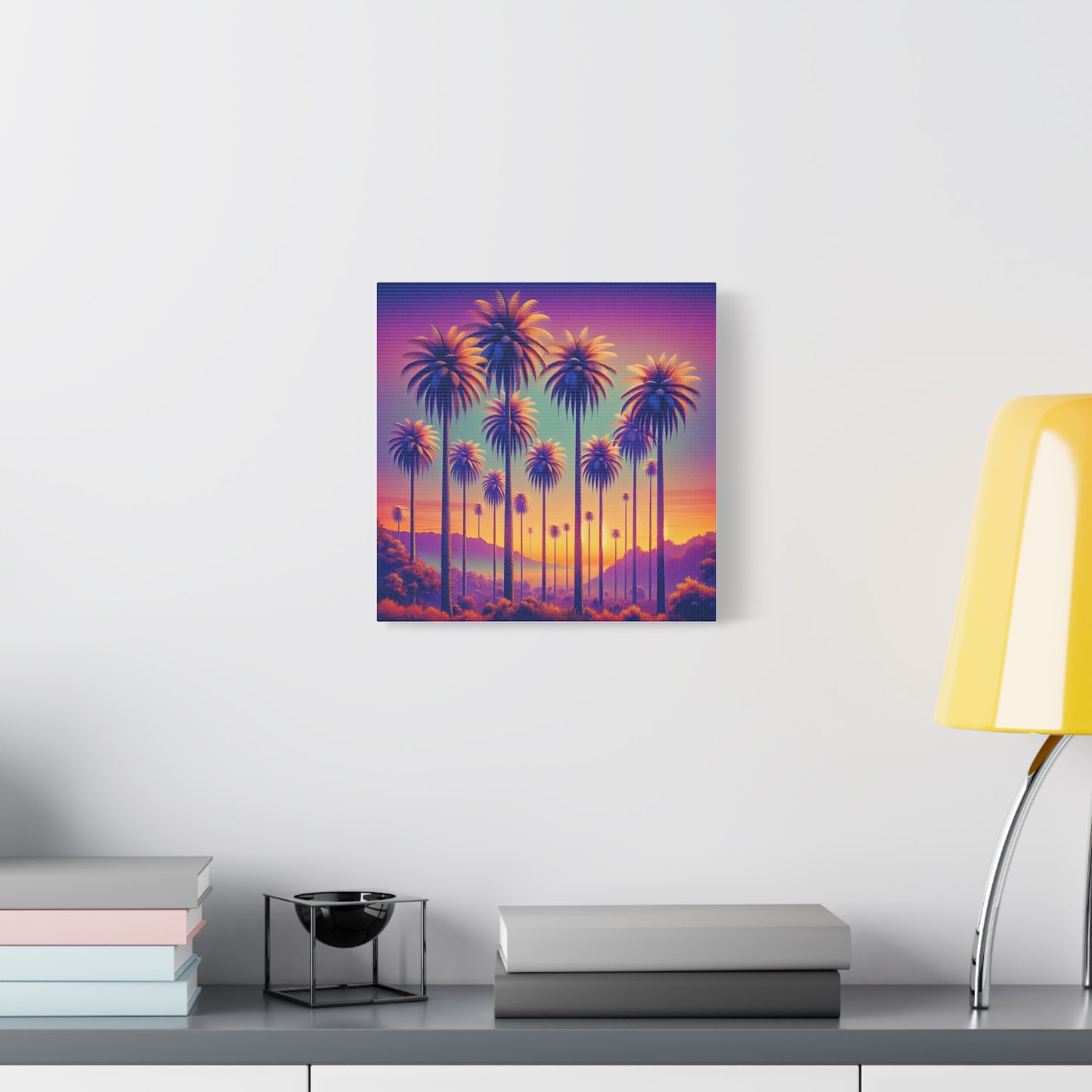 Matte Canvas, Stretched, Various Sizes / Sunset Palms