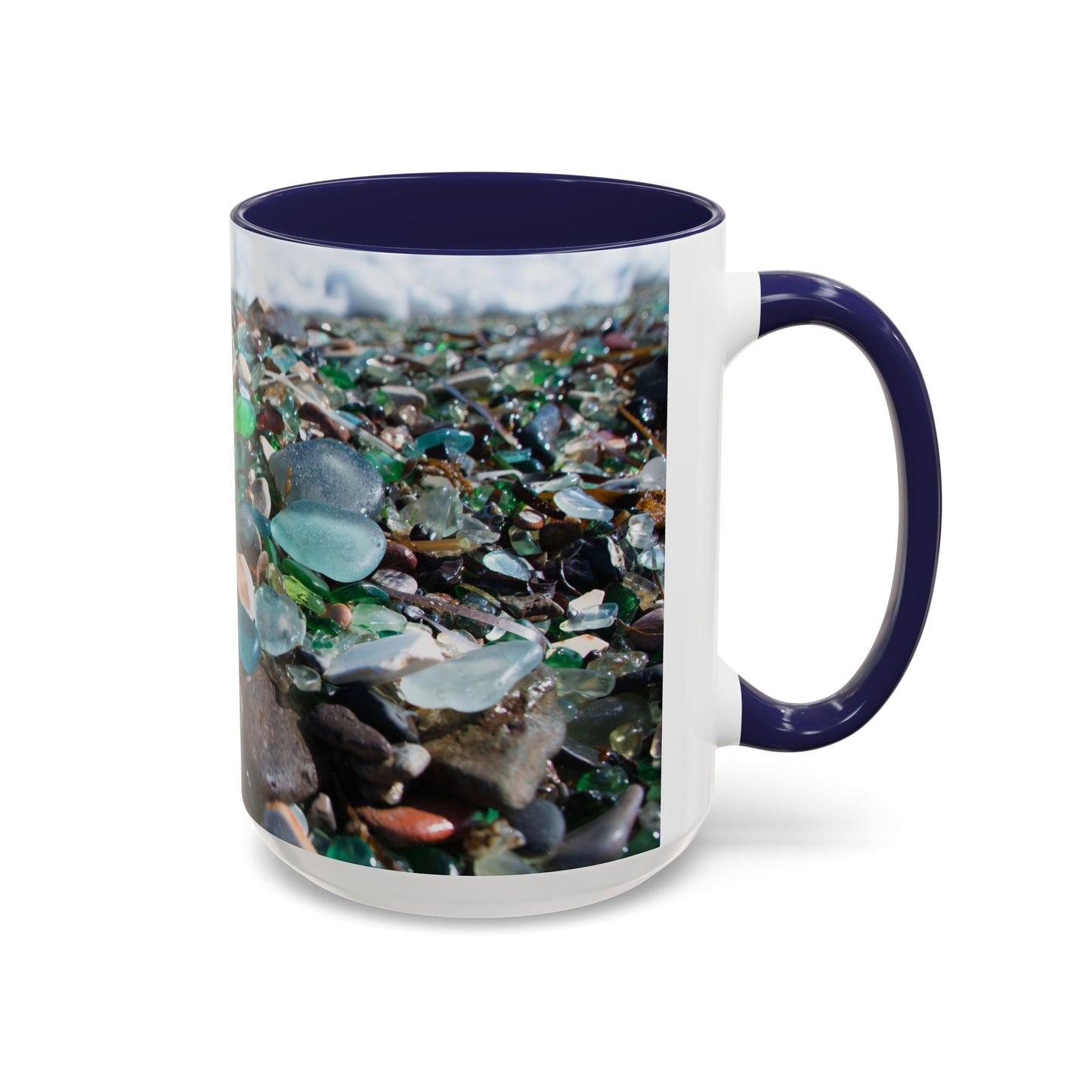 Coastal Accent Coffee Mug | Sea-Inspired Drinkware / Beach Glass Along Shoreline