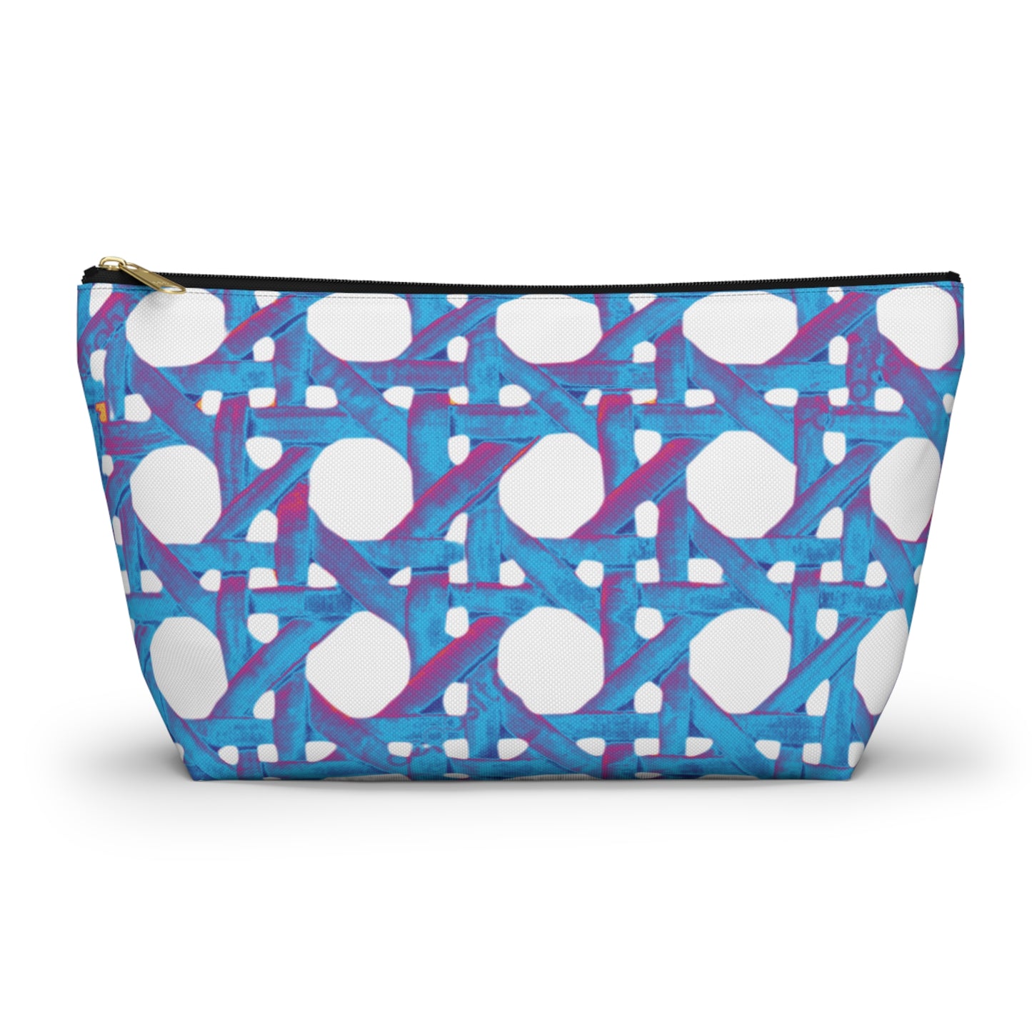 Tropical Accessory Pouch, 2 sizes | Makeup Bag | Perfect for Travel & Everyday Use / Beach Chair Wicker, Turquoise Pop