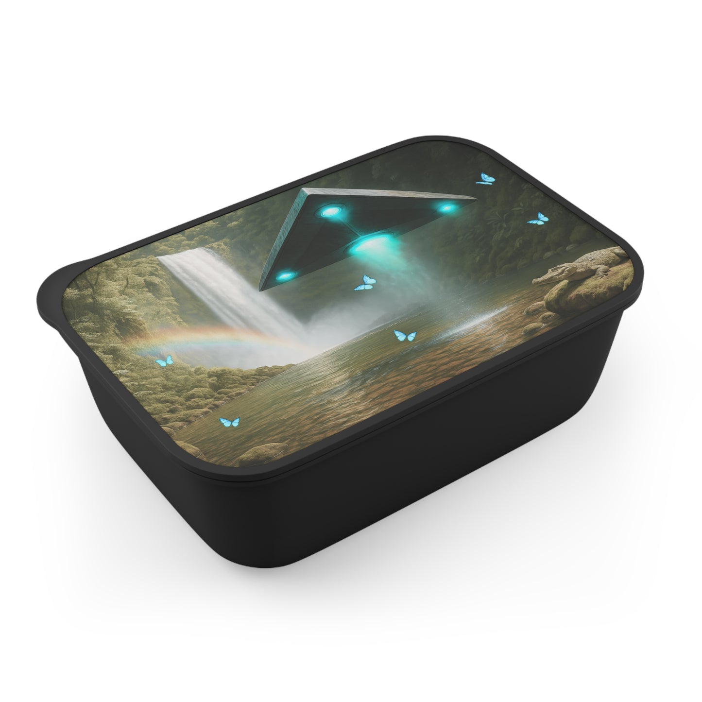 Bento Box with Utensils - UFO and Waterfall