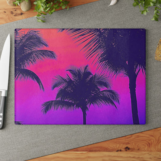 Glass Cutting Board, 2 sizes - Palm Glow, Pop