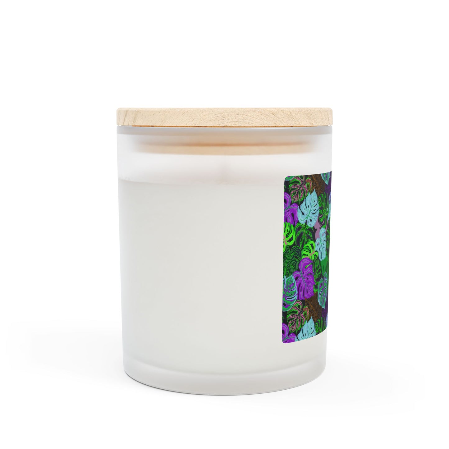 Frosted Glass Candle, 11oz - Monstera Party