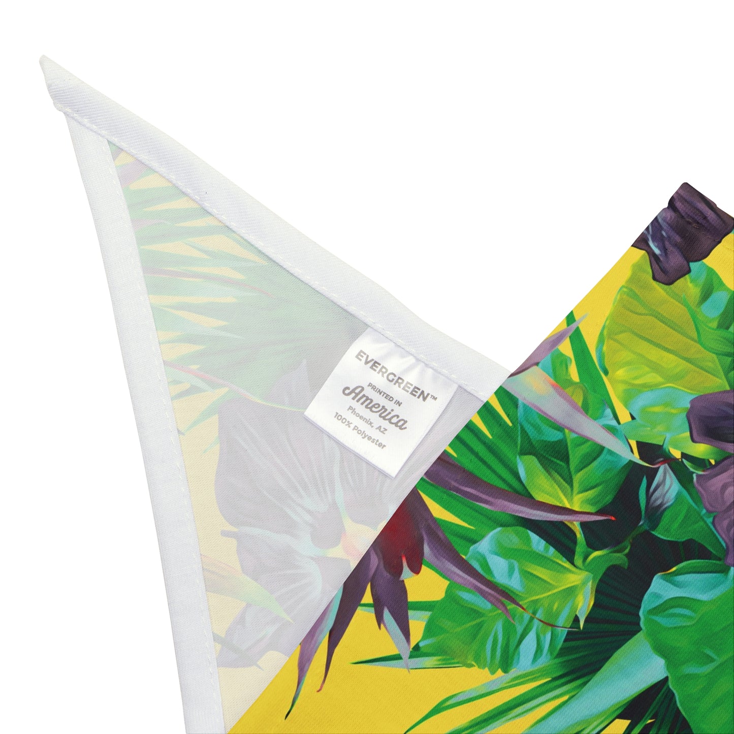 Yellow Plant Palooza Tropical Pet Bandana, 2 Sizes - Stylish accessory for dogs & cats