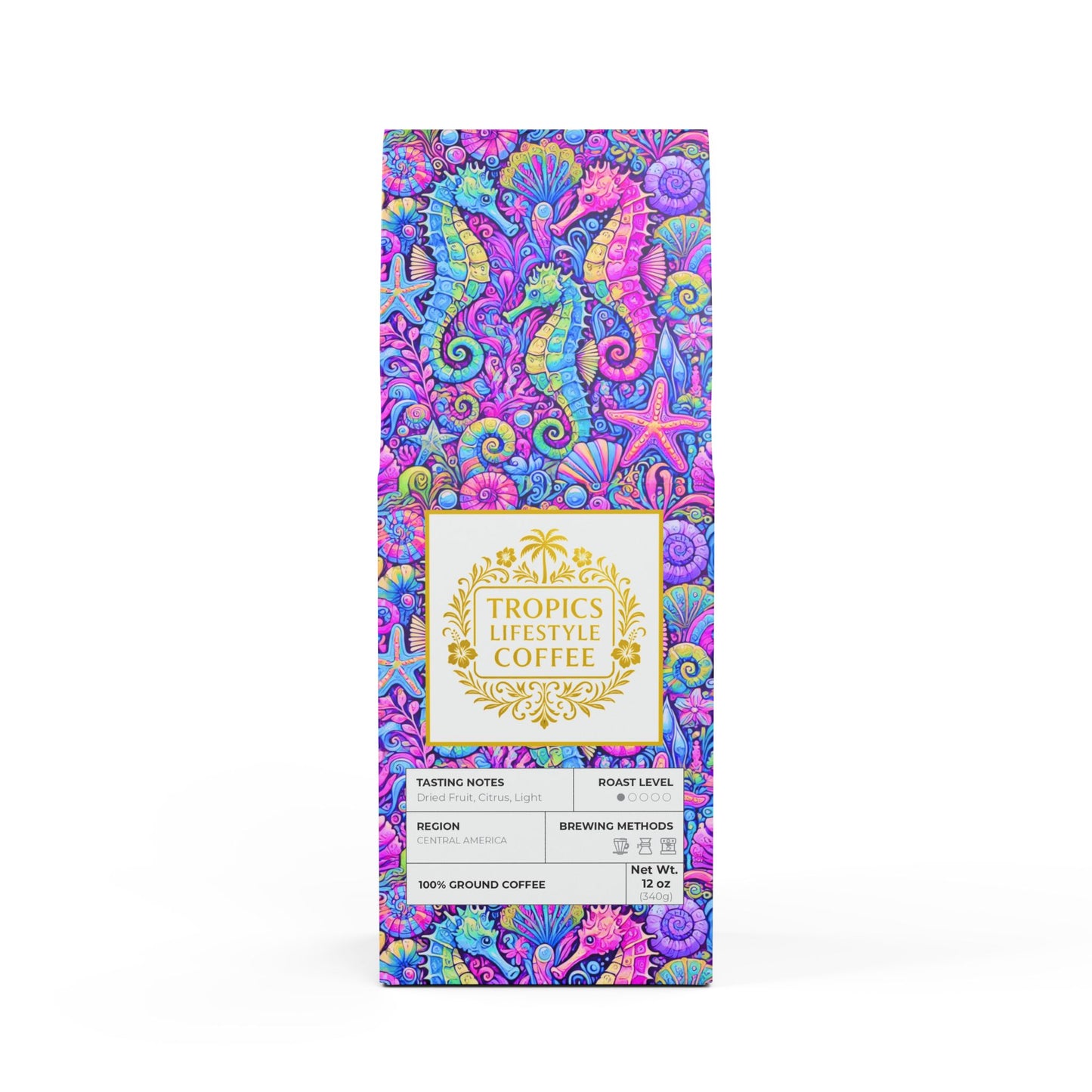 Copy of Beach Sunrise Blend™ (Light Roast) Specialty Grade Craft Coffee / Seahorse Trio, Fantasy Pop