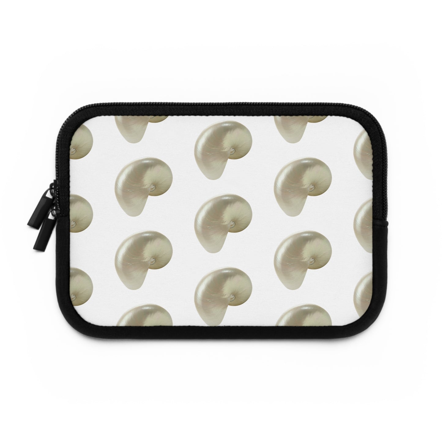 Tropical Laptop Sleeve, 5 Sizes - Perfect for Beach Lovers & Students / Lustrous White Nautilus Shell, White