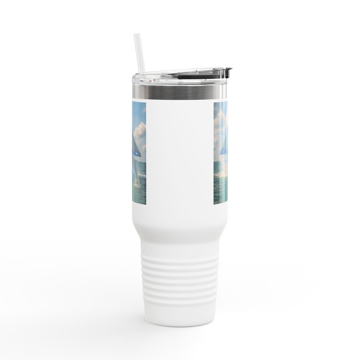 Insulated Travel Mug, 40oz / UFO and Dolphin