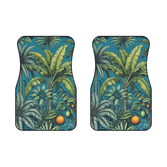 Tropical Fruit/Dark Turquoise Car Floor Mats - SET of 2