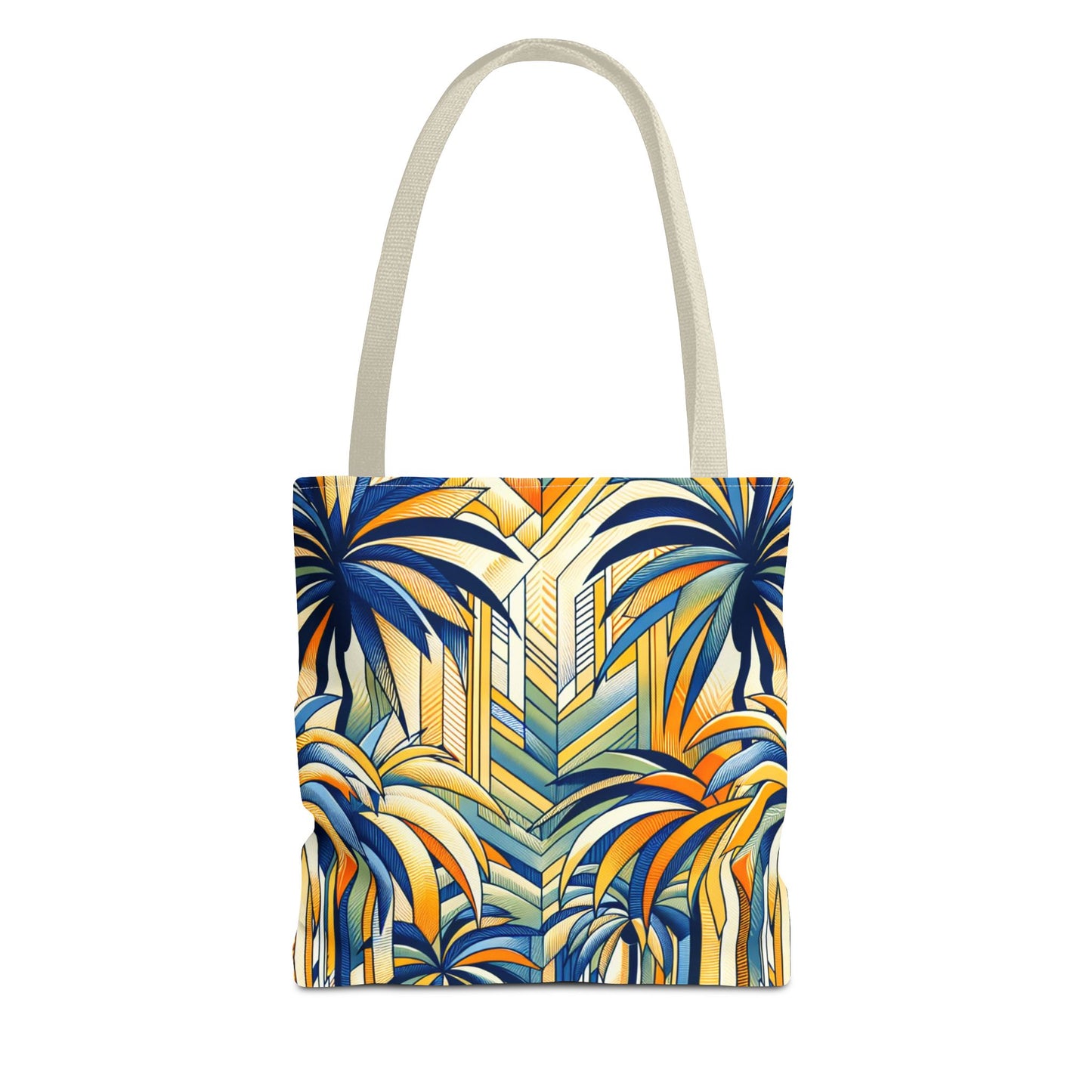 Stylized Palms Blue Tote Bag - 3 Sizes