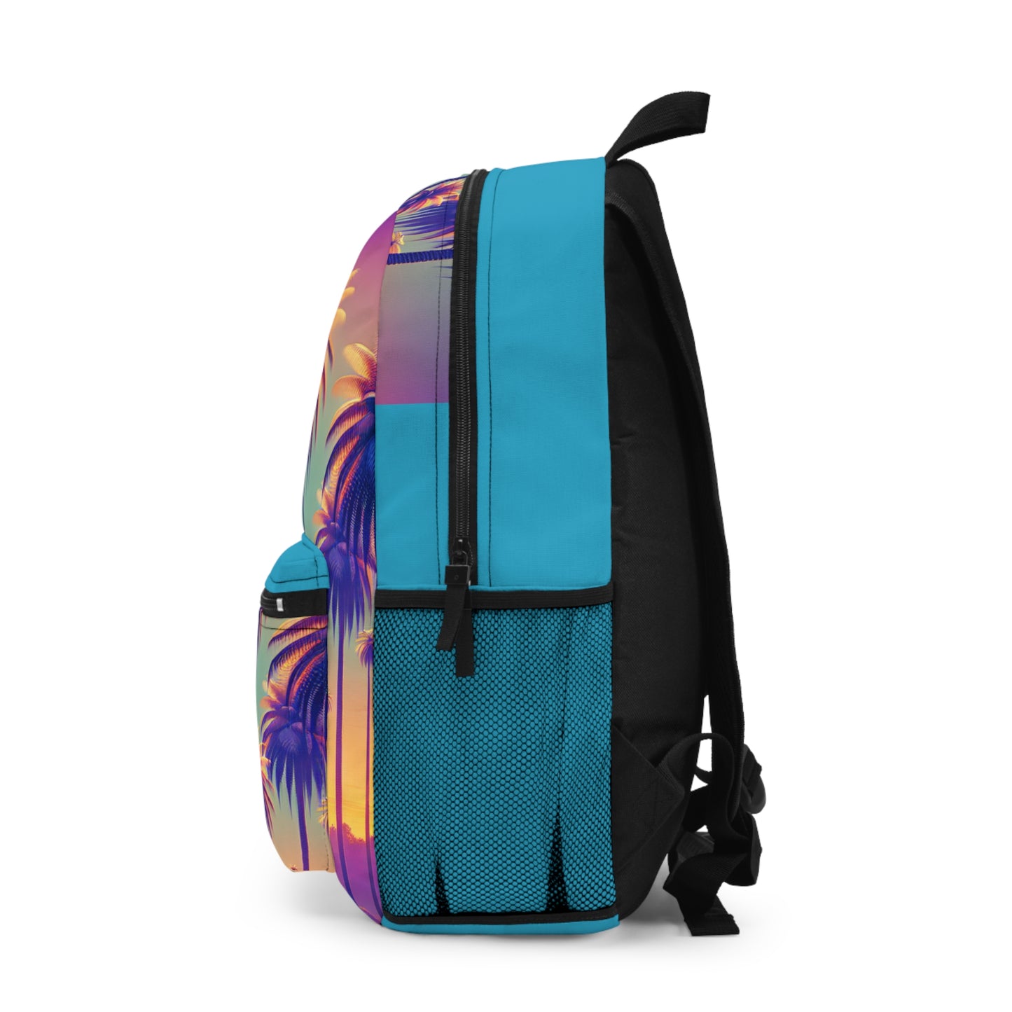 Tropical Backpack  / Sunset Palms, Turquoise