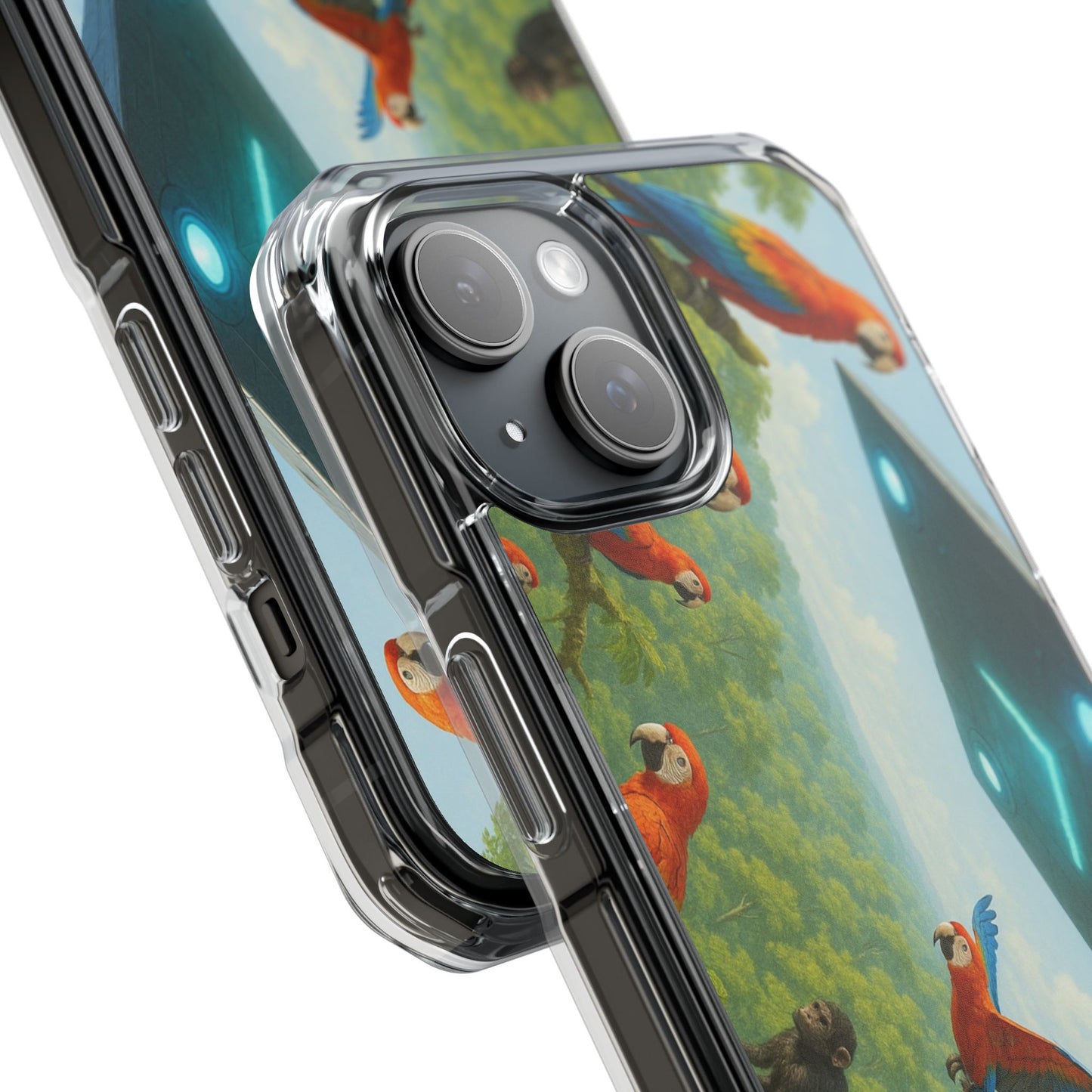 UFO and Macaws Magnetic Clear Phone Case, Many Models