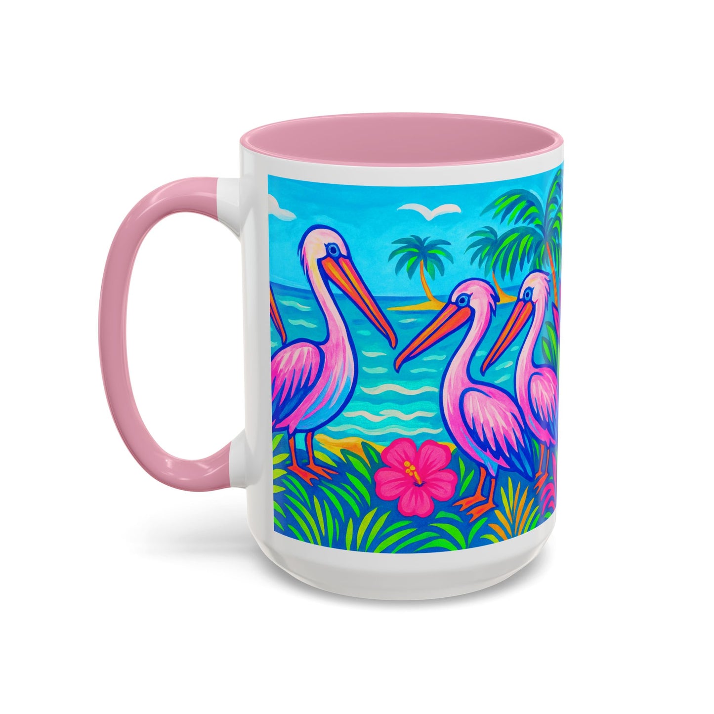 Accent Color Coffee Mug, Many Colors - 11oz & 15oz / Pelican Party