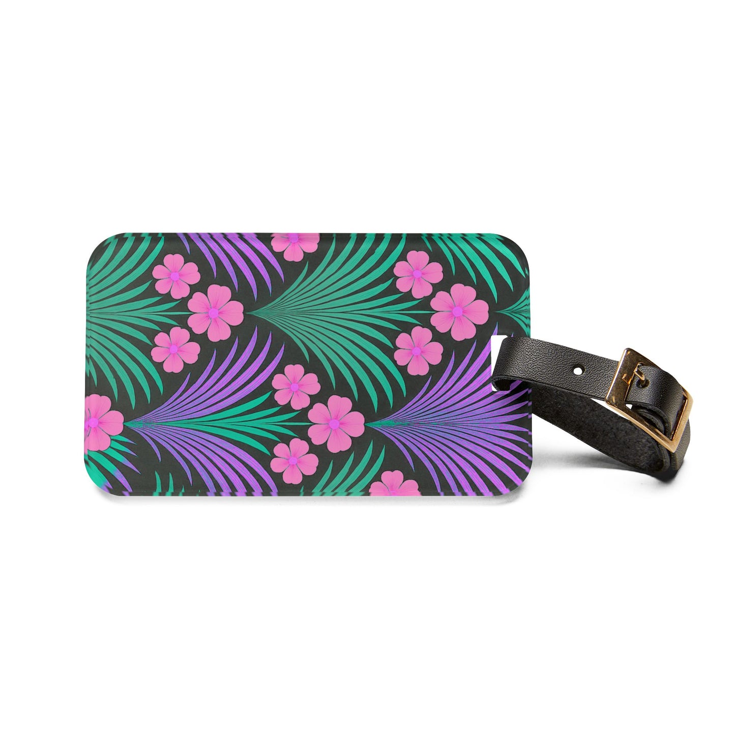 Luggage Tag - Midnight Hibiscus Deco/Pink