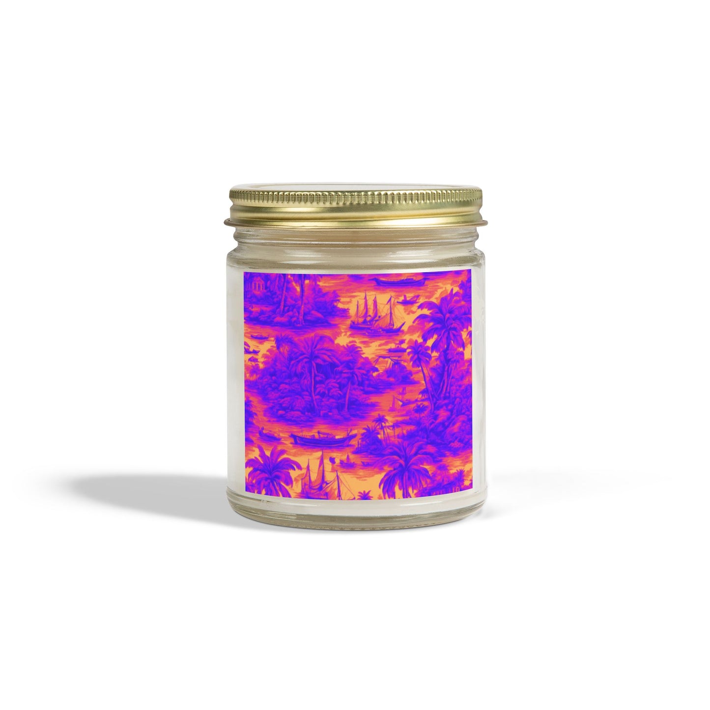 Scented Candles, Coconut Apricot Wax (4oz, 9oz) - Crazy Cool Tropical Toile