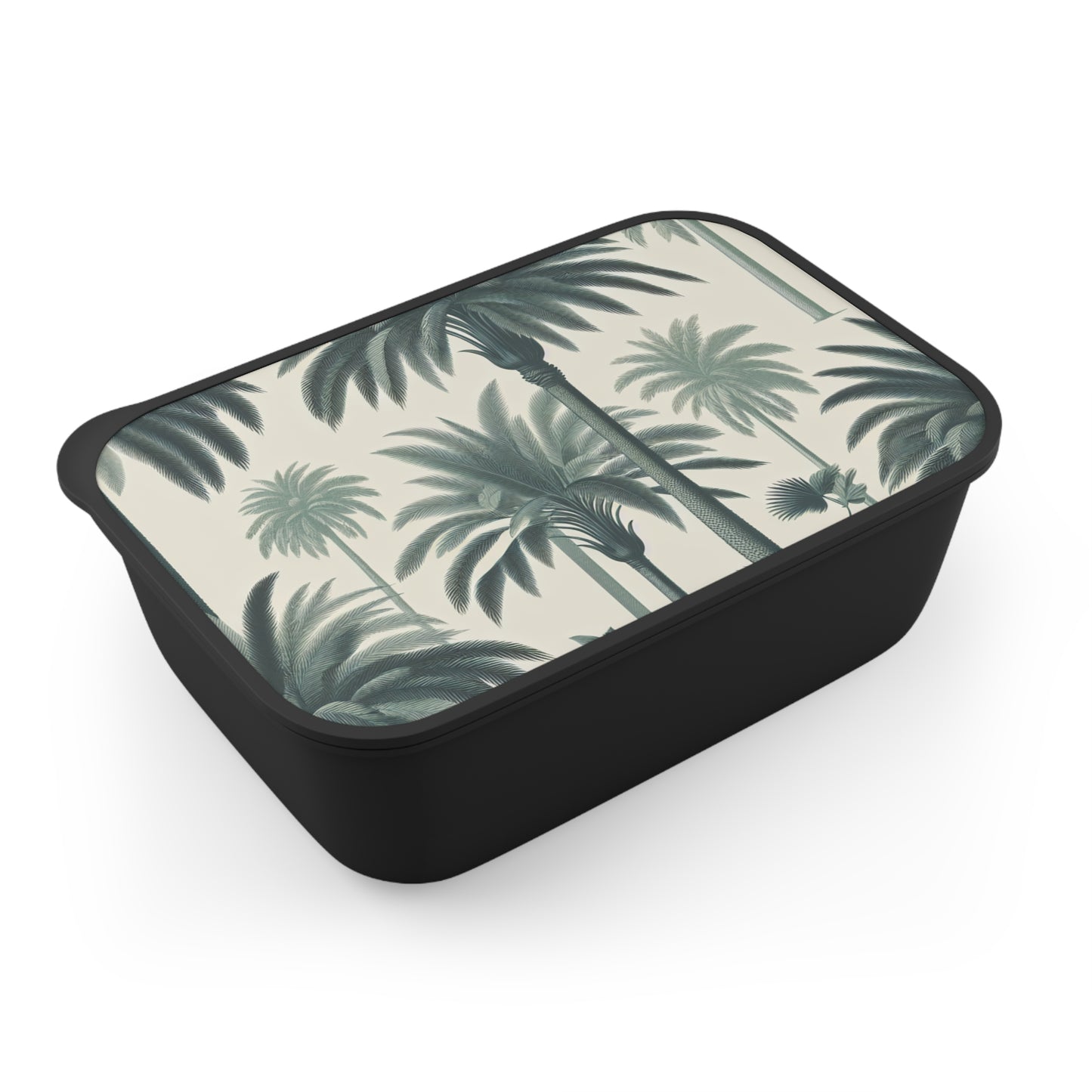 Bento Box with Utensils - Peaceful Palm Grove