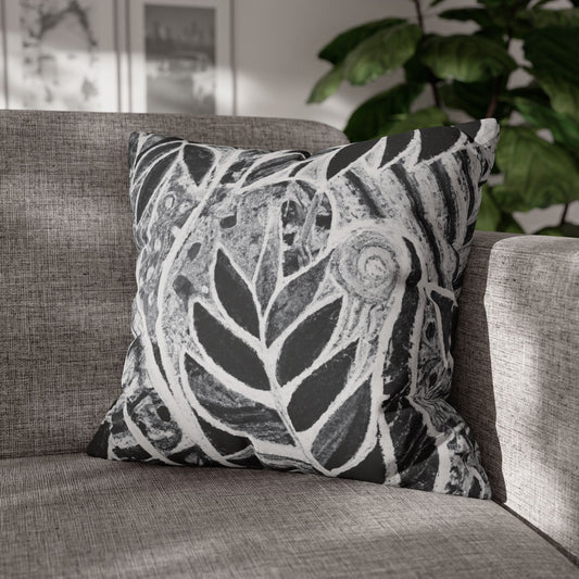 Faux Suede Square Pillowcase - Amazon Whimsy, Noir