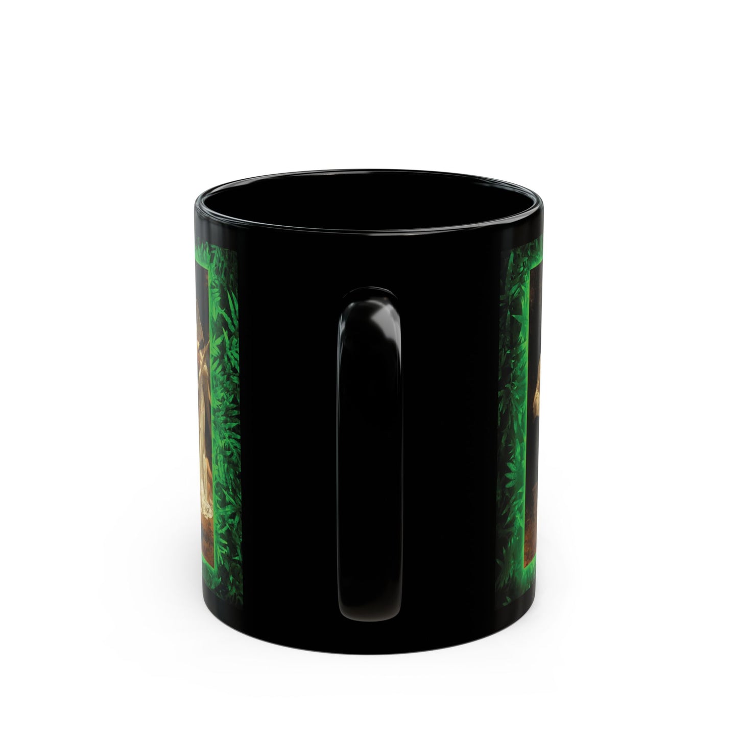 Black Coffee Mug, Religious - Tropical Glow, Song of the Angels
