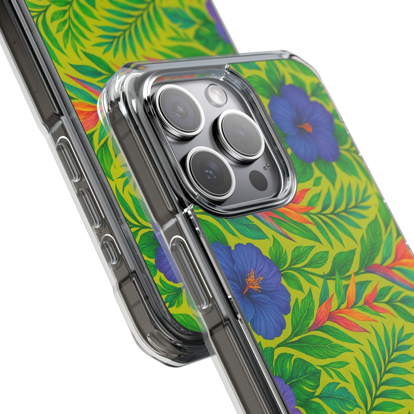 Midnight Flower Lime Magnetic Clear Phone Case, Many Models