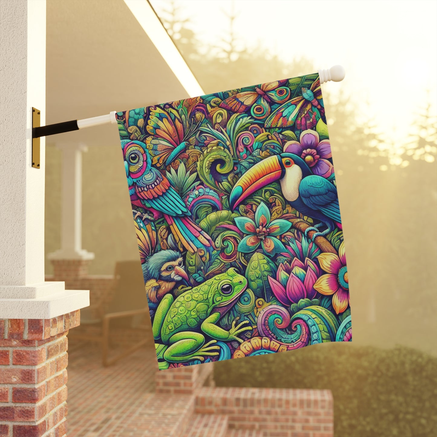 Tropical Garden Flag - Perfect for Outdoor Decor / Rainforest Funday