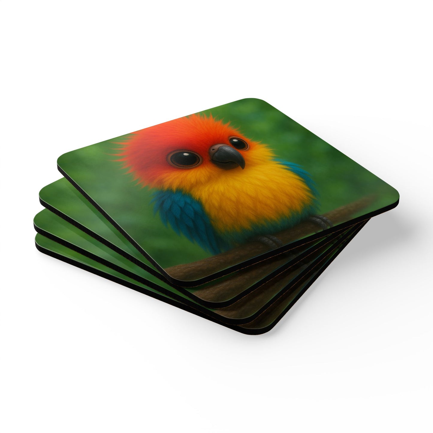 Four-piece Coaster Set - Baby Parrot