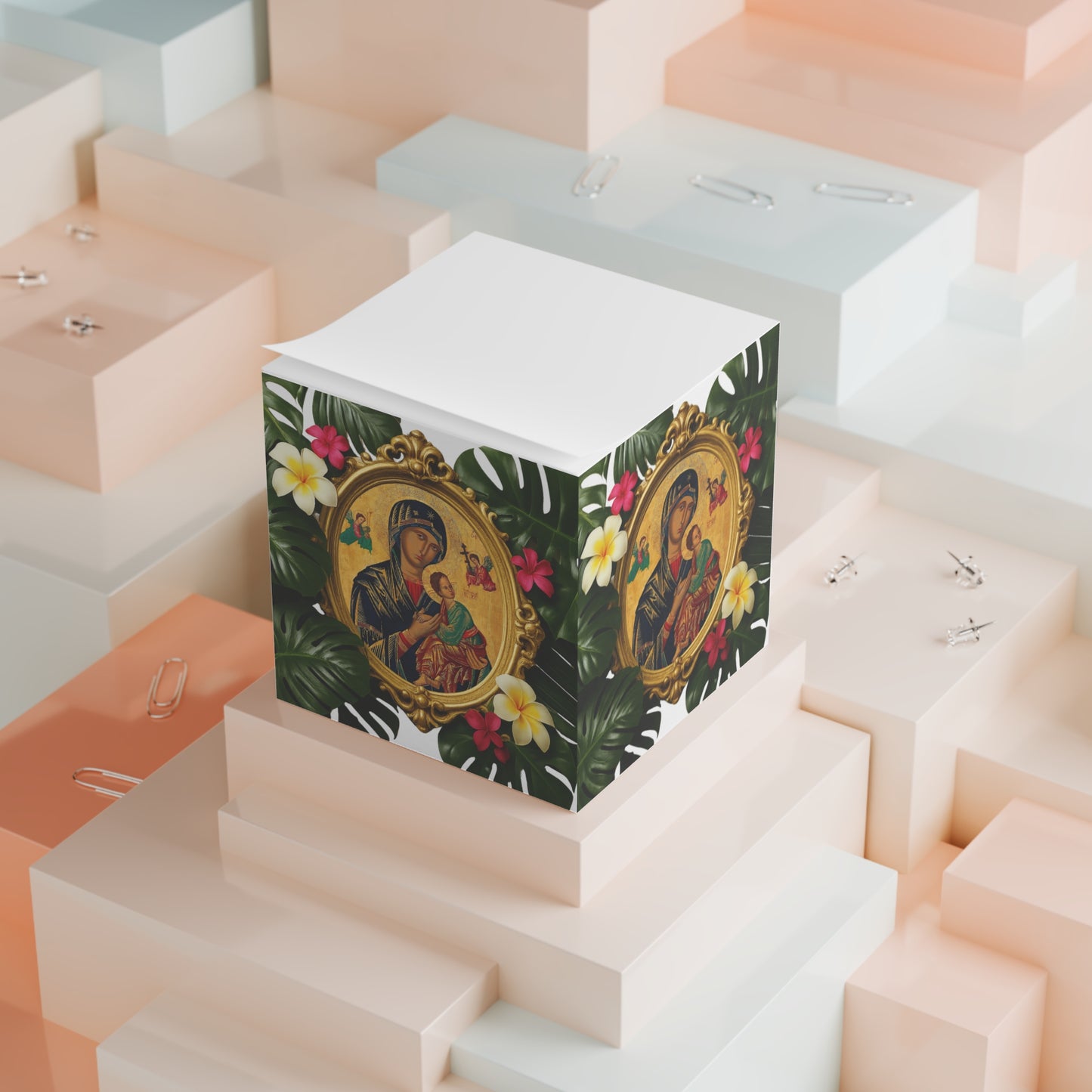 Religious Note Cube - Our Lady of Guadalupe, Monstera