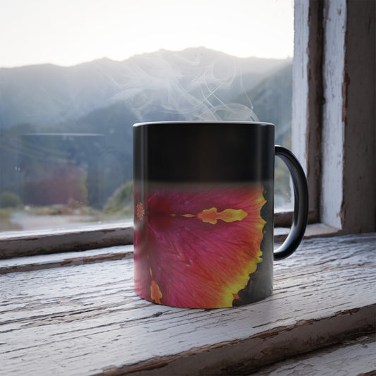 Color Morphing Mug, 11oz, Hibiscus Kaleidoscope #1