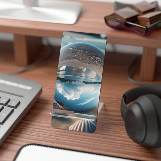 Ocean Coastal Smartphone Display Stand with Crystal Artwork - Beach Illusion Ball
