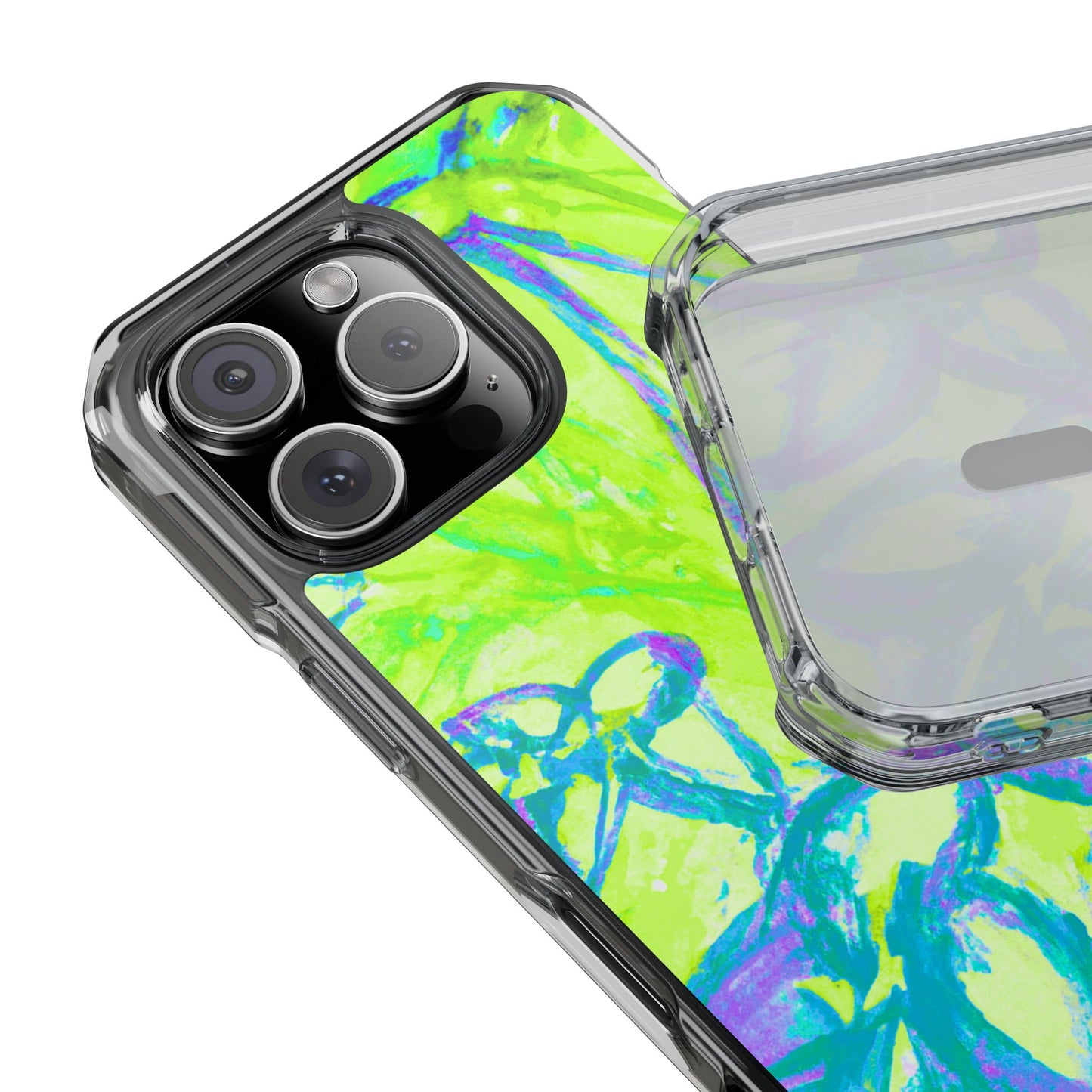 Tropical Doodles/Lime Magnetic Clear Phone Case, Many Models