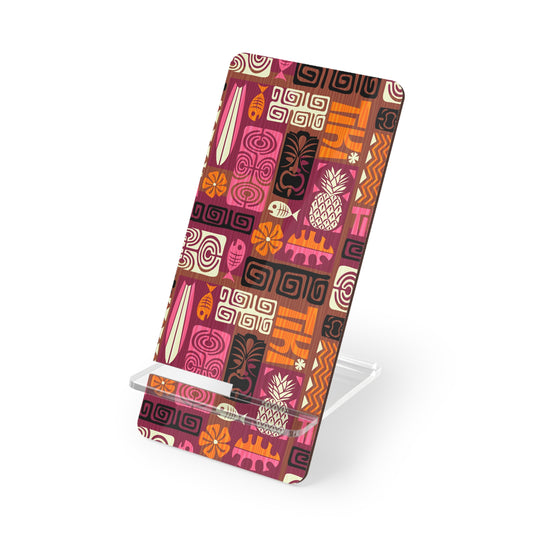 Mobile Display Stand for Smartphones, Tiki Poster Pink/Orange