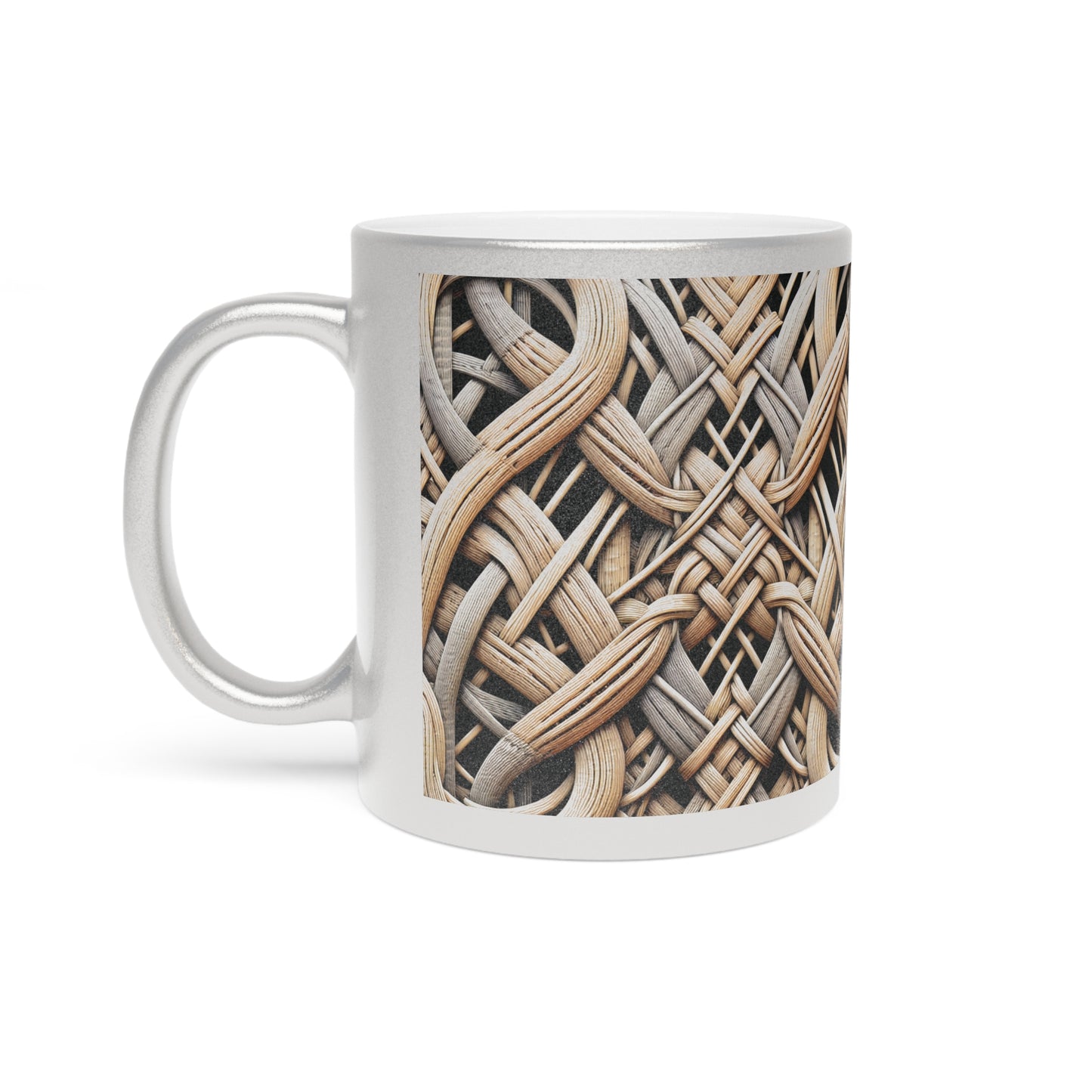 Tropical Metallic Mug, Gold or Silver - Beach Wicker