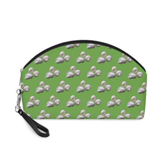 Makeup Bag - White Nautilus Trio, MICRO green