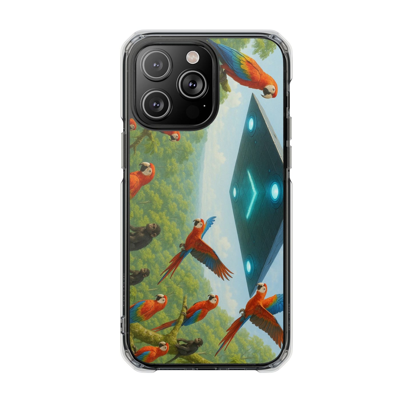 UFO and Macaws Magnetic Clear Phone Case, Many Models