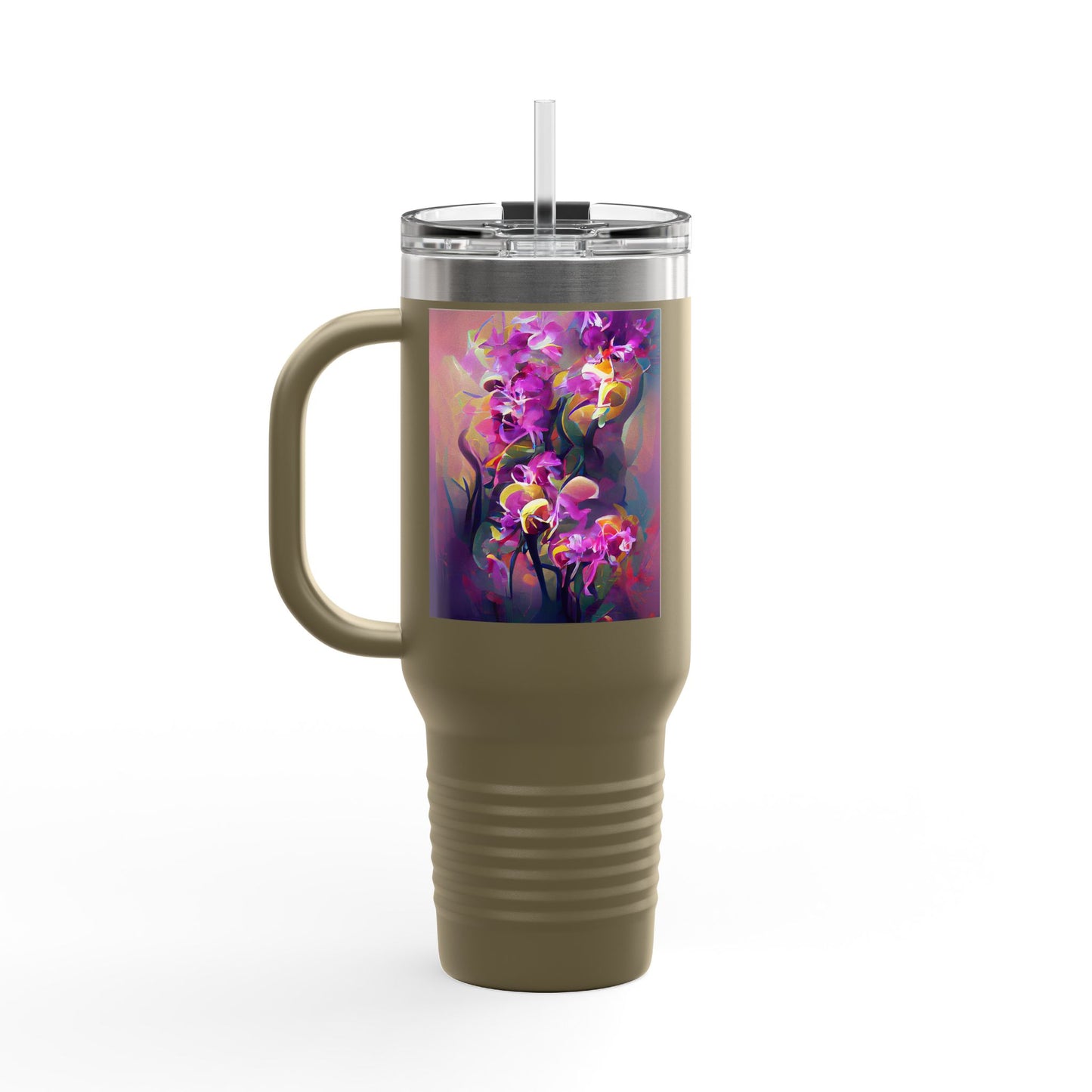 Fantasy Orchids nsulated Travel Mug - 40oz - Perfect for Outdoor Adventures