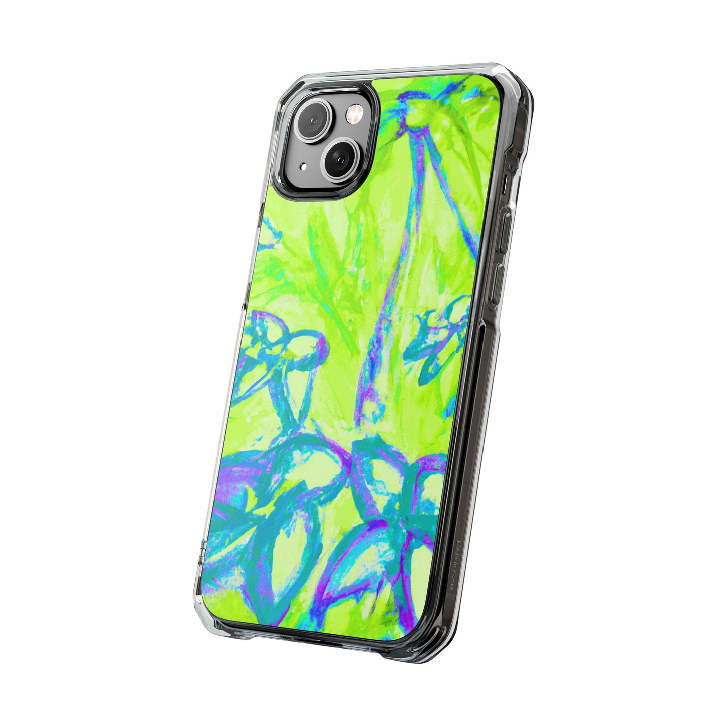 Tropical Doodles/Lime Magnetic Clear Phone Case, Many Models