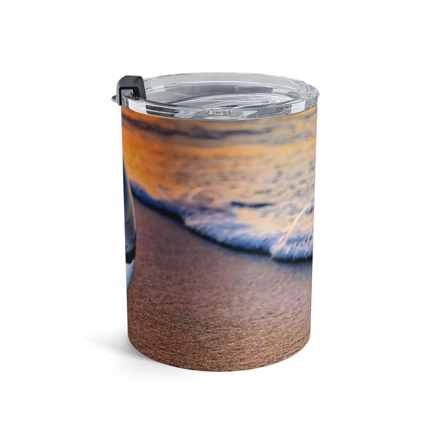 10 oz Beach Insulated Coffee Tumbler with Crystal Dropped by UFO