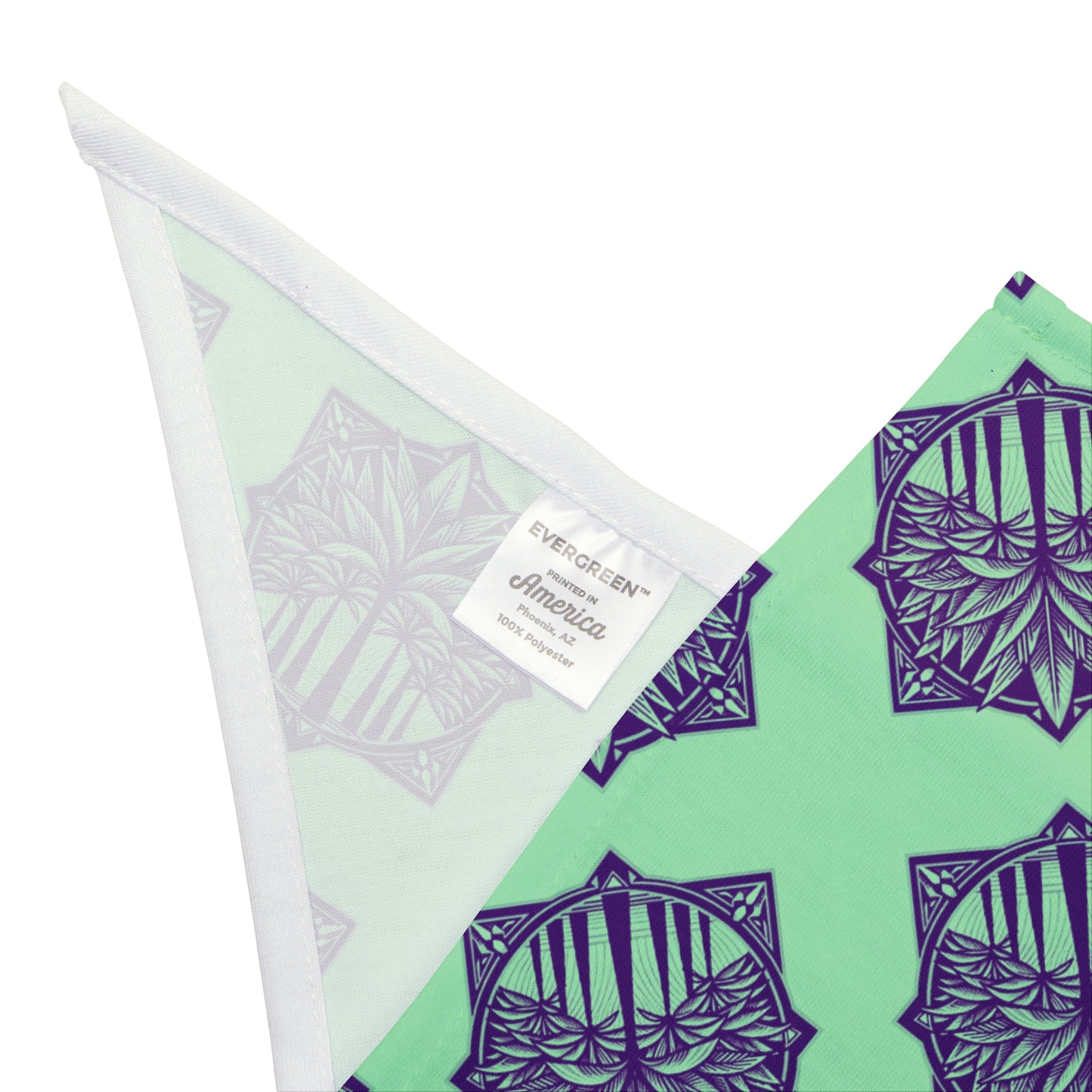 Mint Green Art Deco Palm Tropical Pet Bandana, 2 Sizes - Stylish accessory for dogs & cats