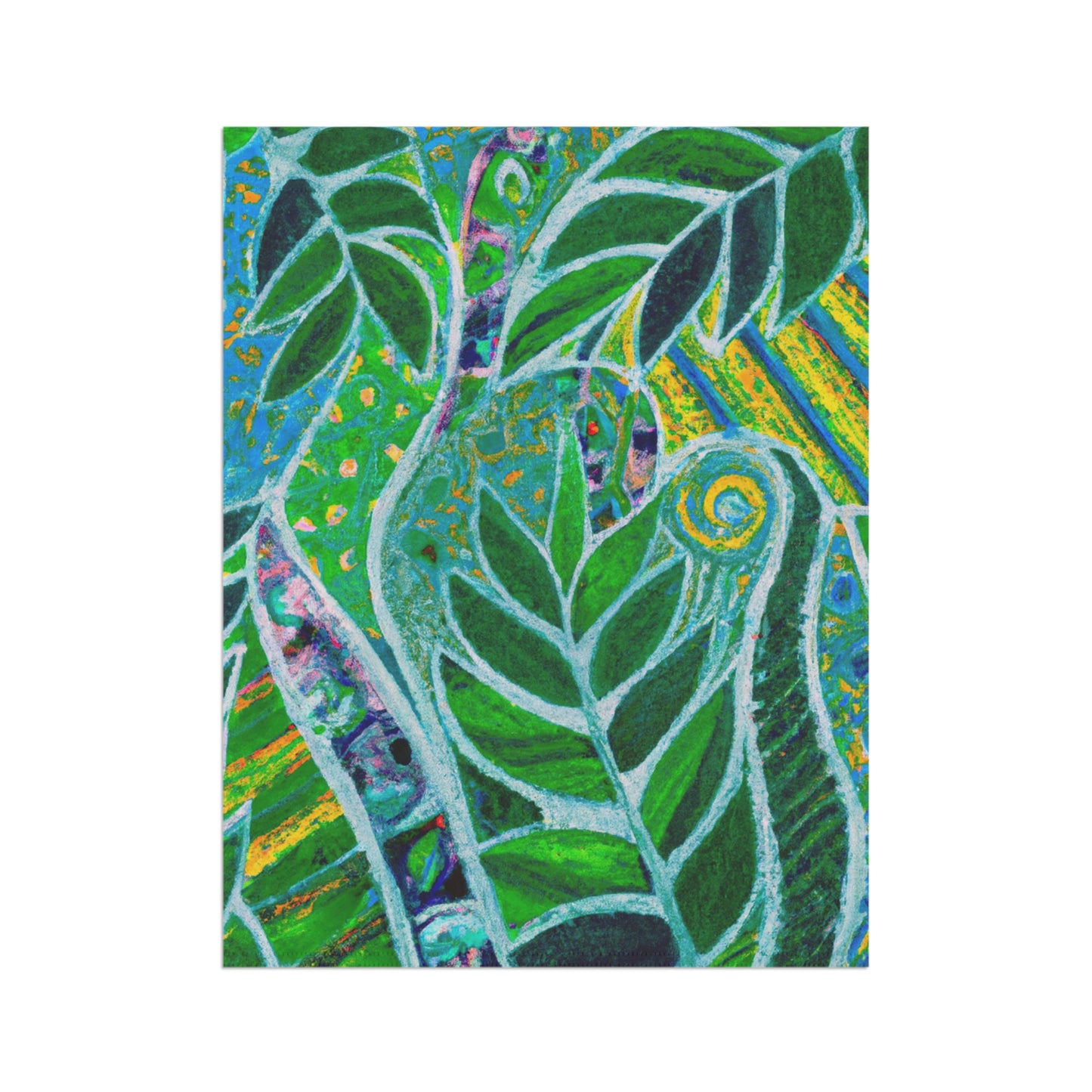 Tropical Garden Flag  - Perfect for Outdoor Decor / Rainforest Amazon Whimsy, Green