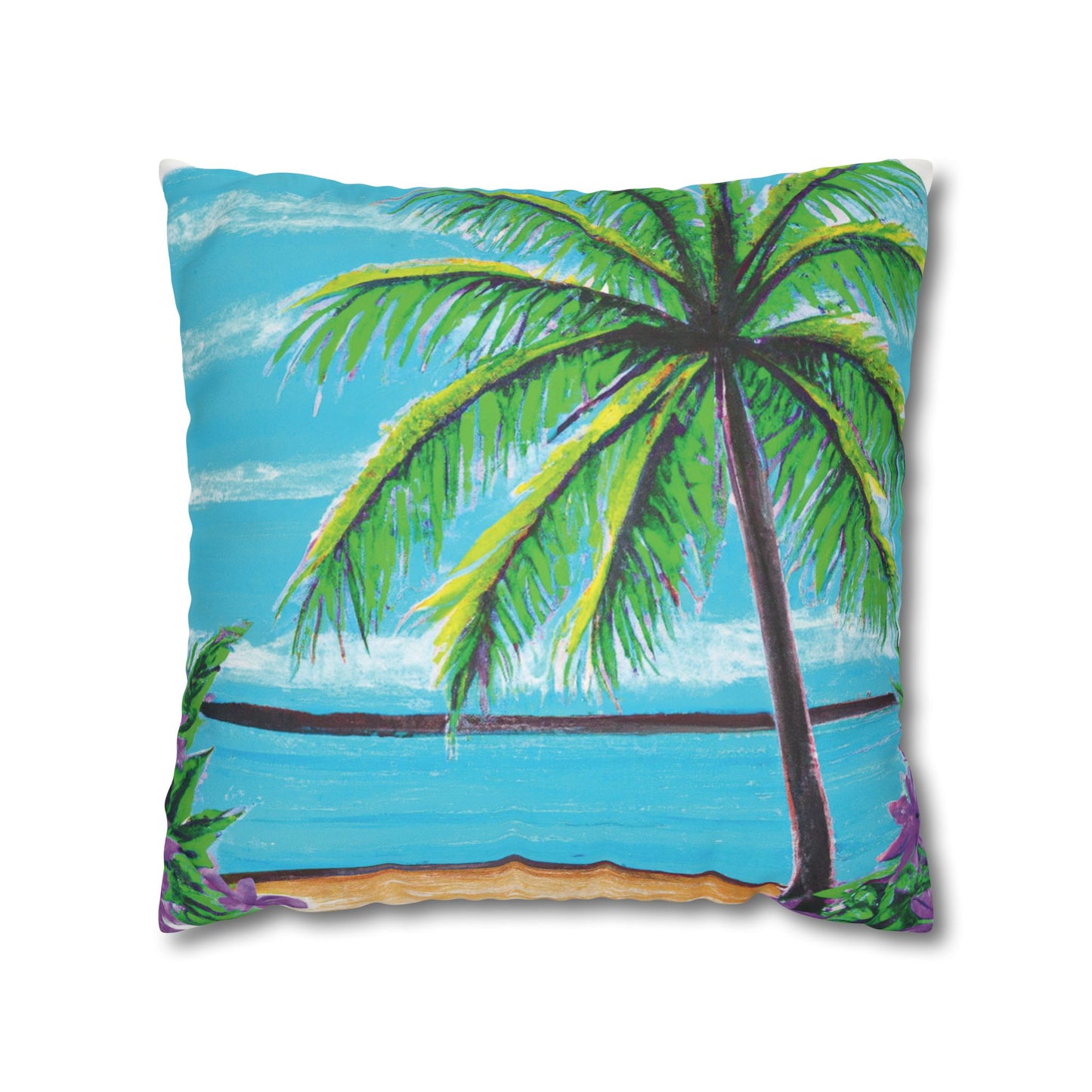 Faux Suede Square Pillowcase - Calm Beach