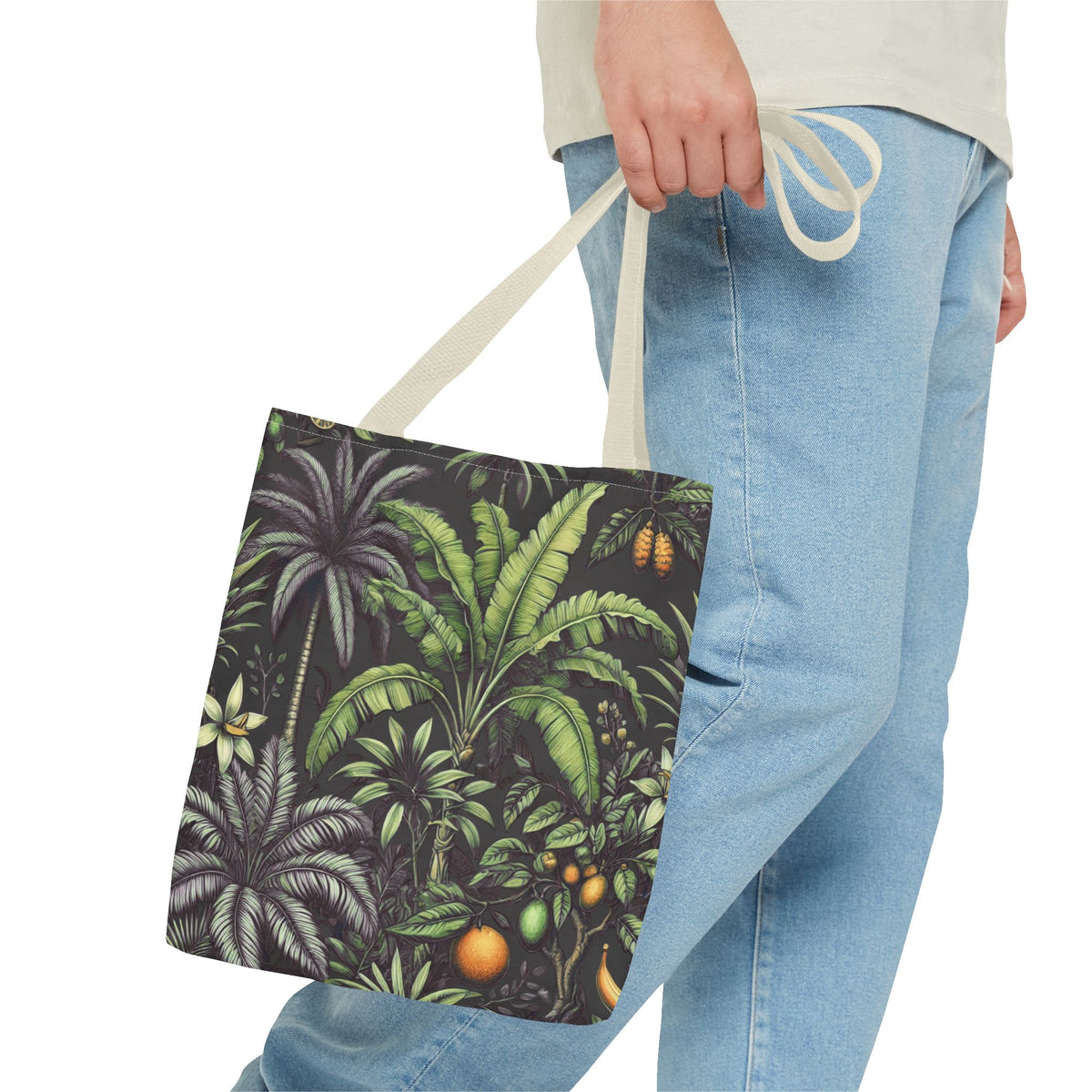 Tropical Fruit/Black Tote Bag - 3 Sizes