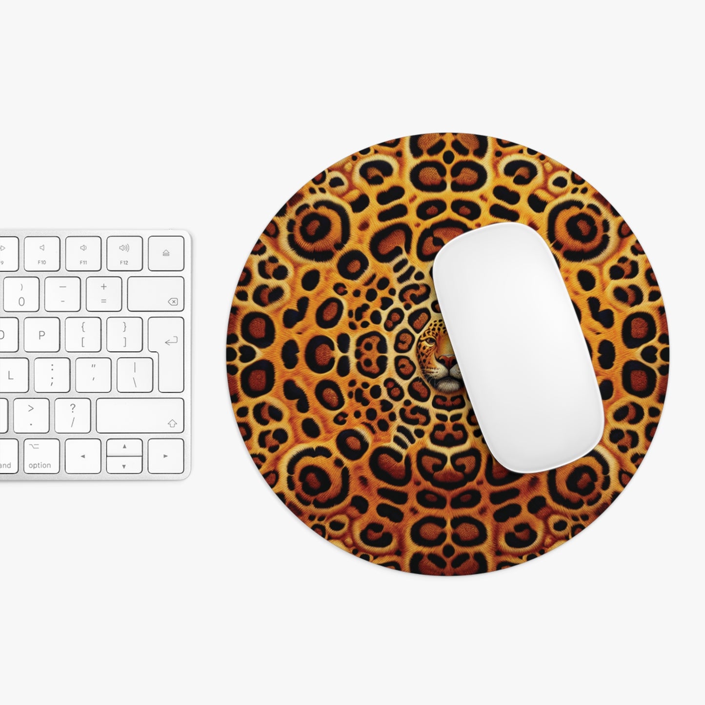 Tropical Mouse Pad, 2 Shapes - Beach Vibes for Home Office & Gamer / Kaleido Jaguar Spots